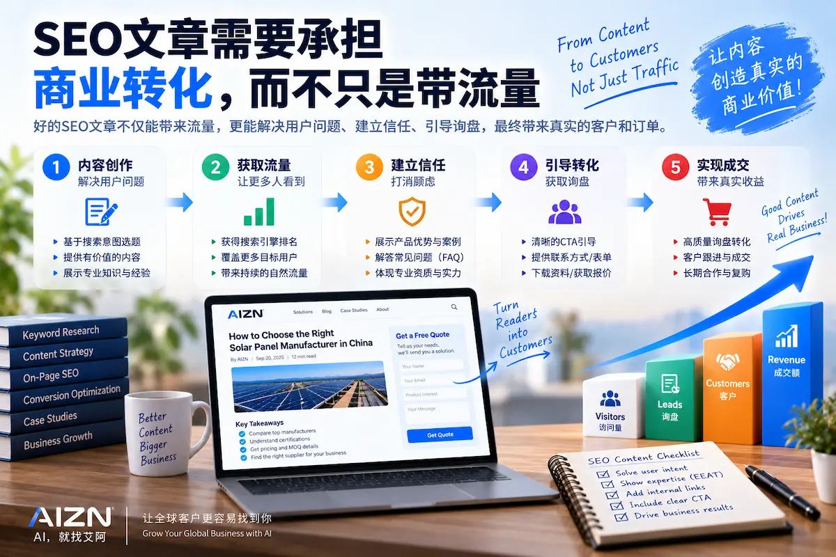 SEO文章需要承担商业转化,而不只是带流量