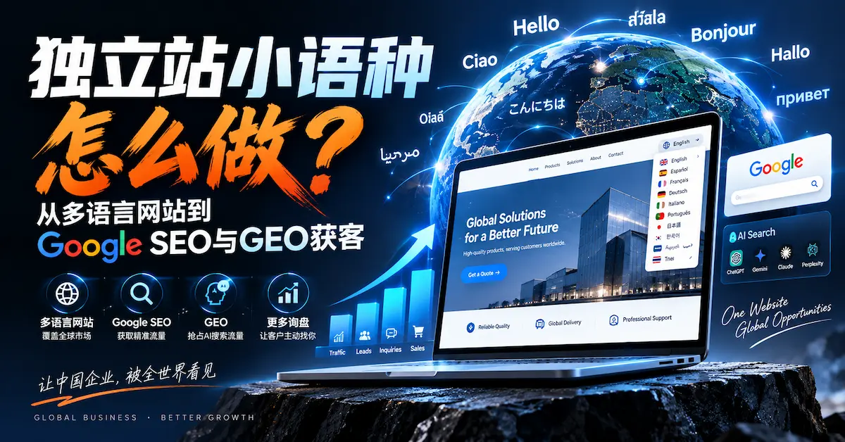 独立站小语种怎么做？从多语言网站到Google SEO与GEO获客