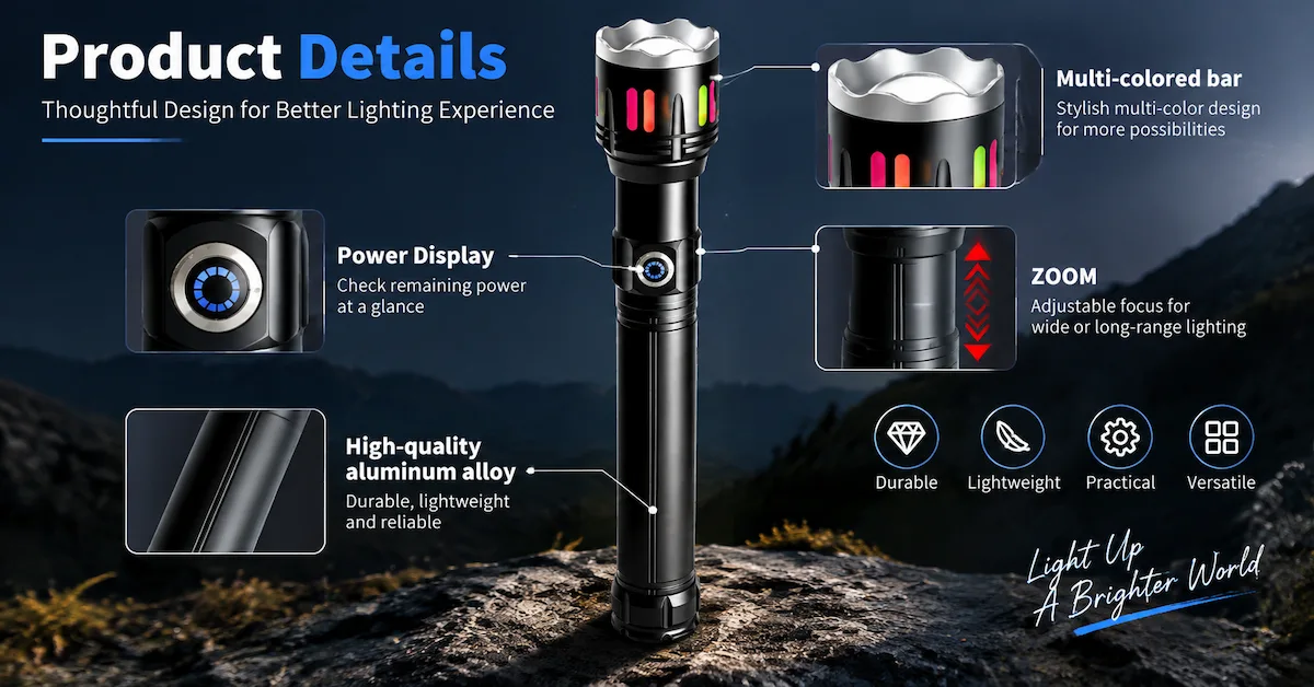Flashlight product design and feature details