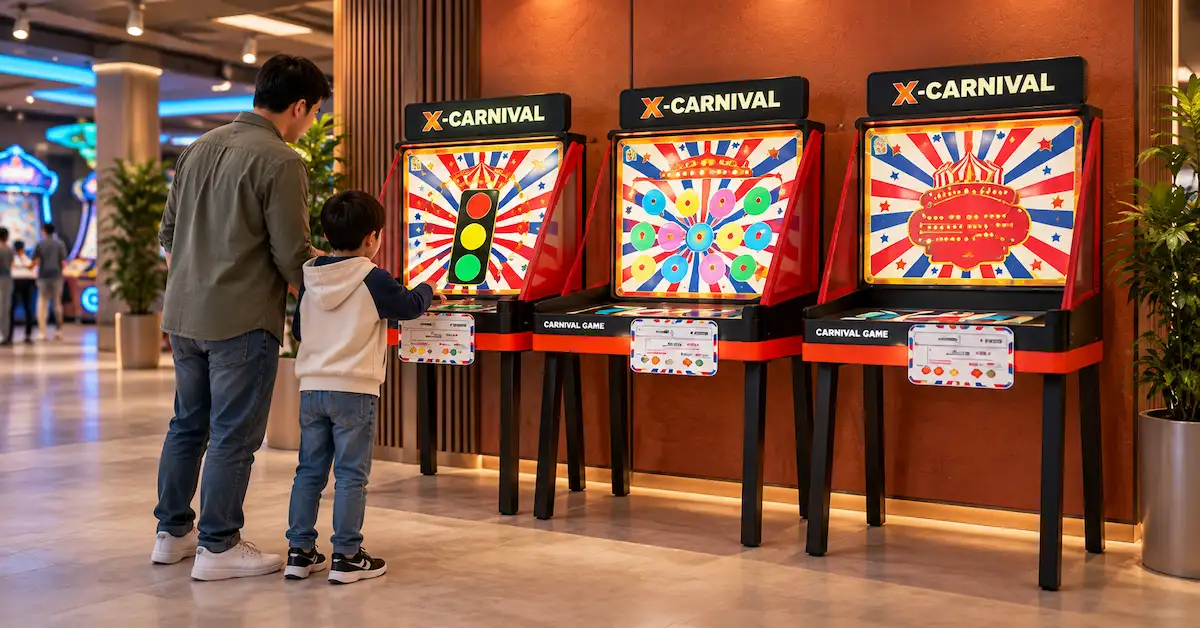 X-Carnival games in an indoor amusement venue