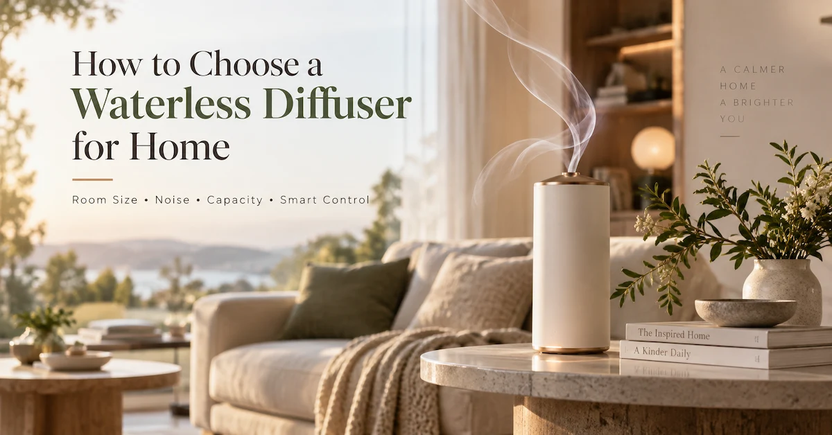 How to Choose the Best Waterless Diffuser for Home: Room Size, Noise, Oil Capacity & Smart Control